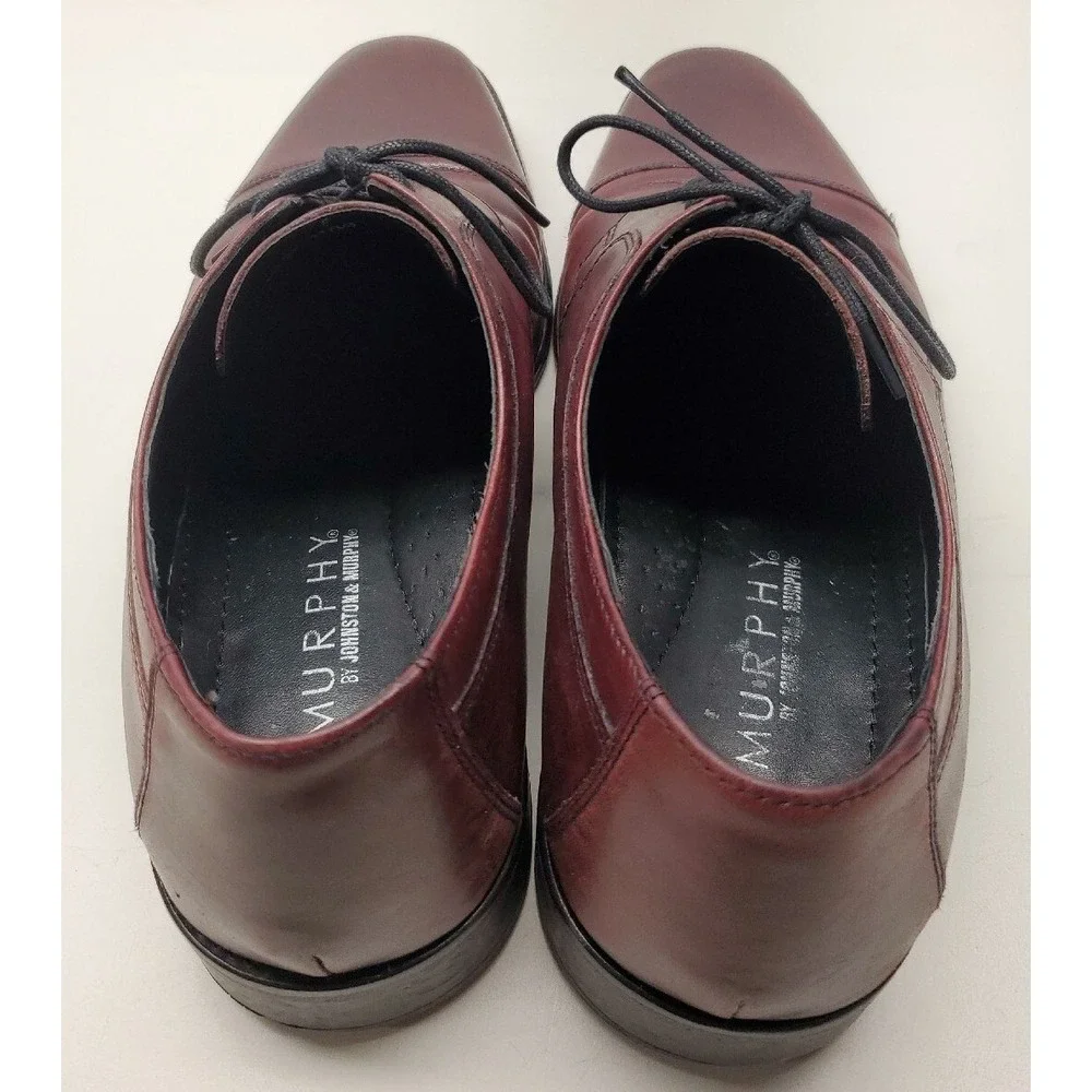 J.Murphy‎ Dress Shoes Burgundy Leather Oxford Cap Toe Men's US Size 10.5W